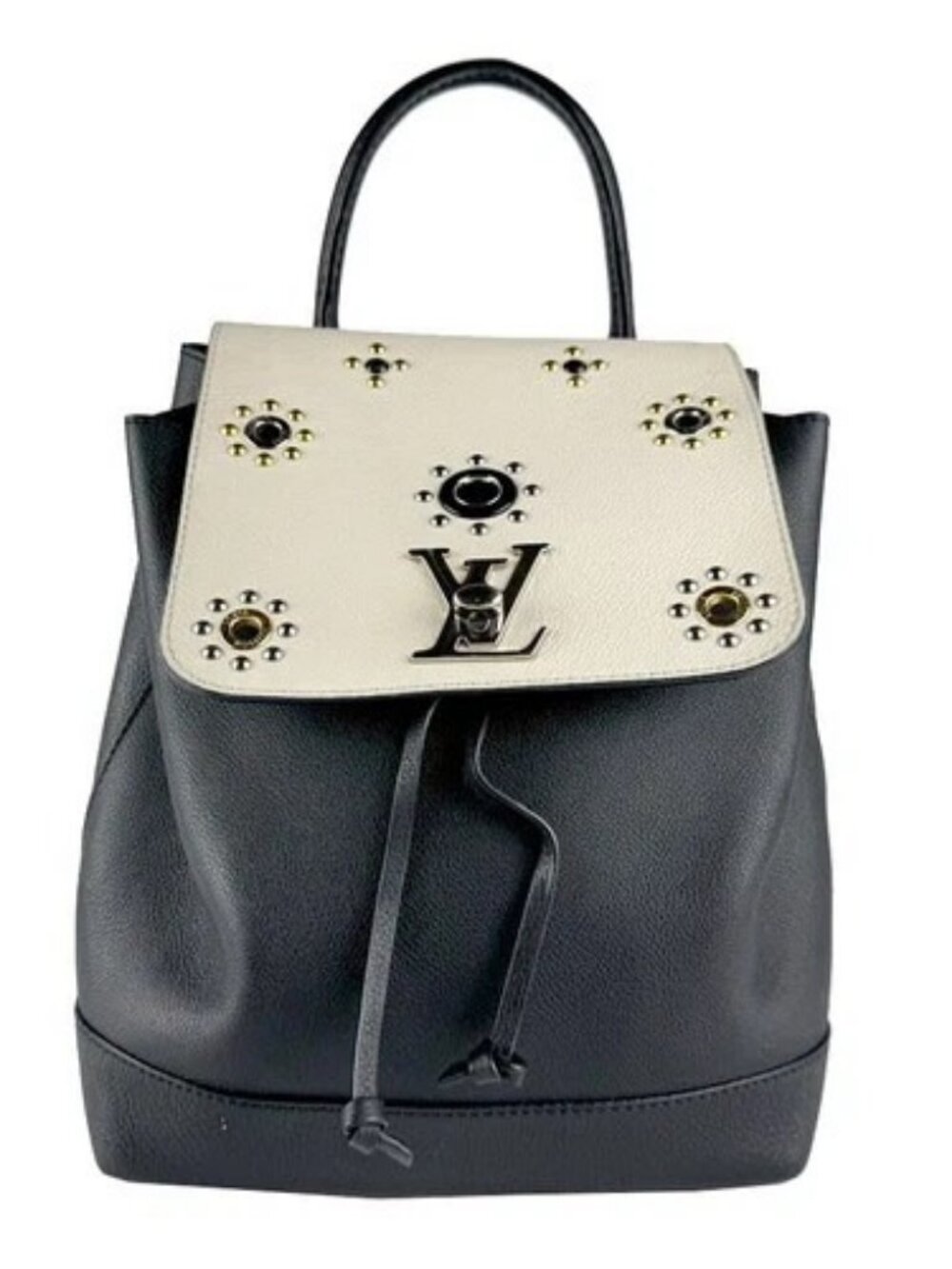 Auth LOUIS VUITTON Lockme Backpack Black/Off White Leather M54108 - z8235